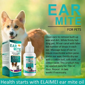 🧴 Elaimei™ Ear Mite Treatment for Pets – Fast Relief & Protection